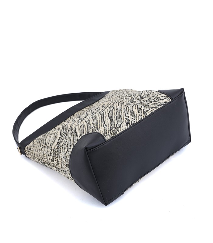 W202103 BOLSO DE HOMBRO DE RAFIA ZEBRA