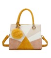 T11455 - Bolso de mano y bandolera con adorno de pompon