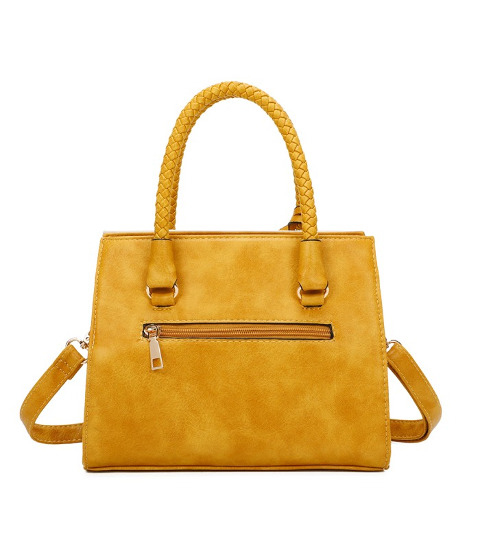 T11455 - Bolso de mano y bandolera con adorno de pompon