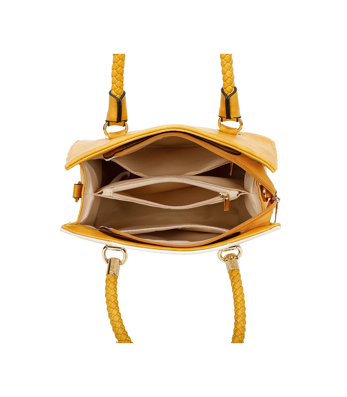 T11455 - Bolso de mano y bandolera con adorno de pompon