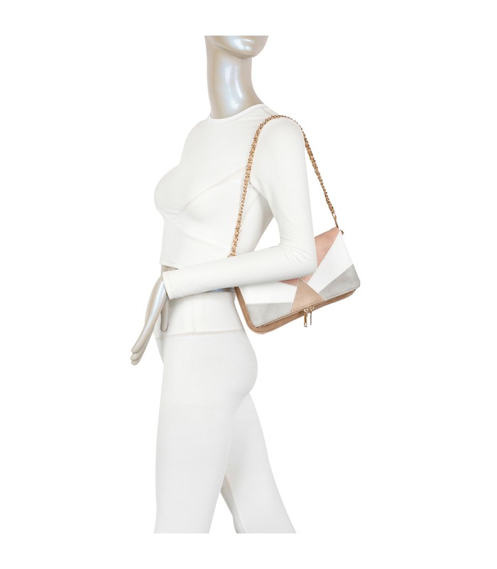 T11459 - Bolso bandolera para mujer con cadena para bolso de mano