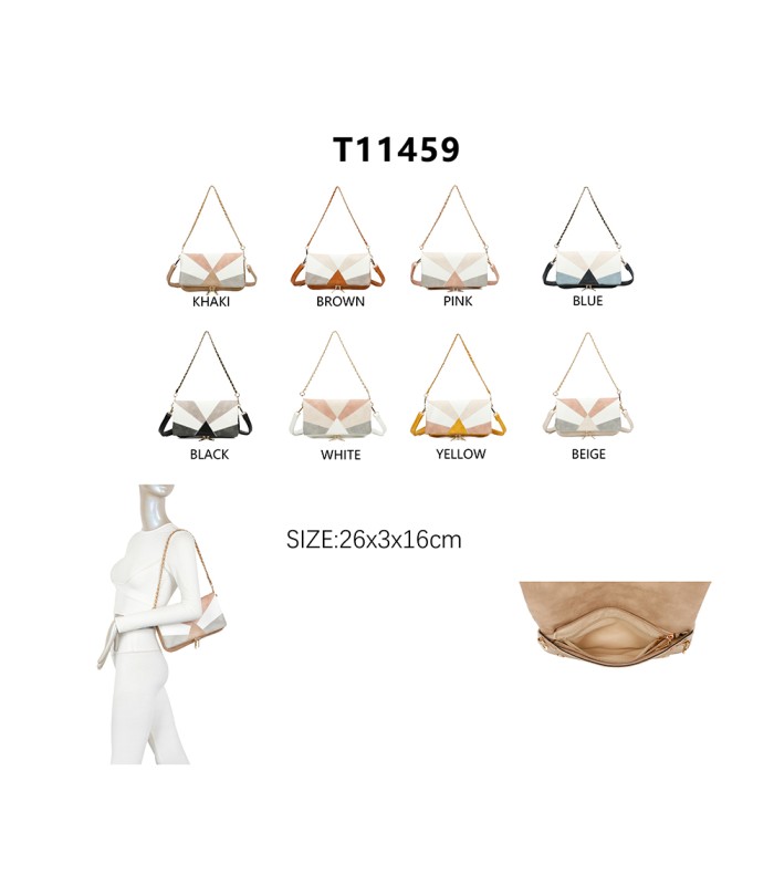 T11459 - Bolso bandolera para mujer con cadena para bolso de mano
