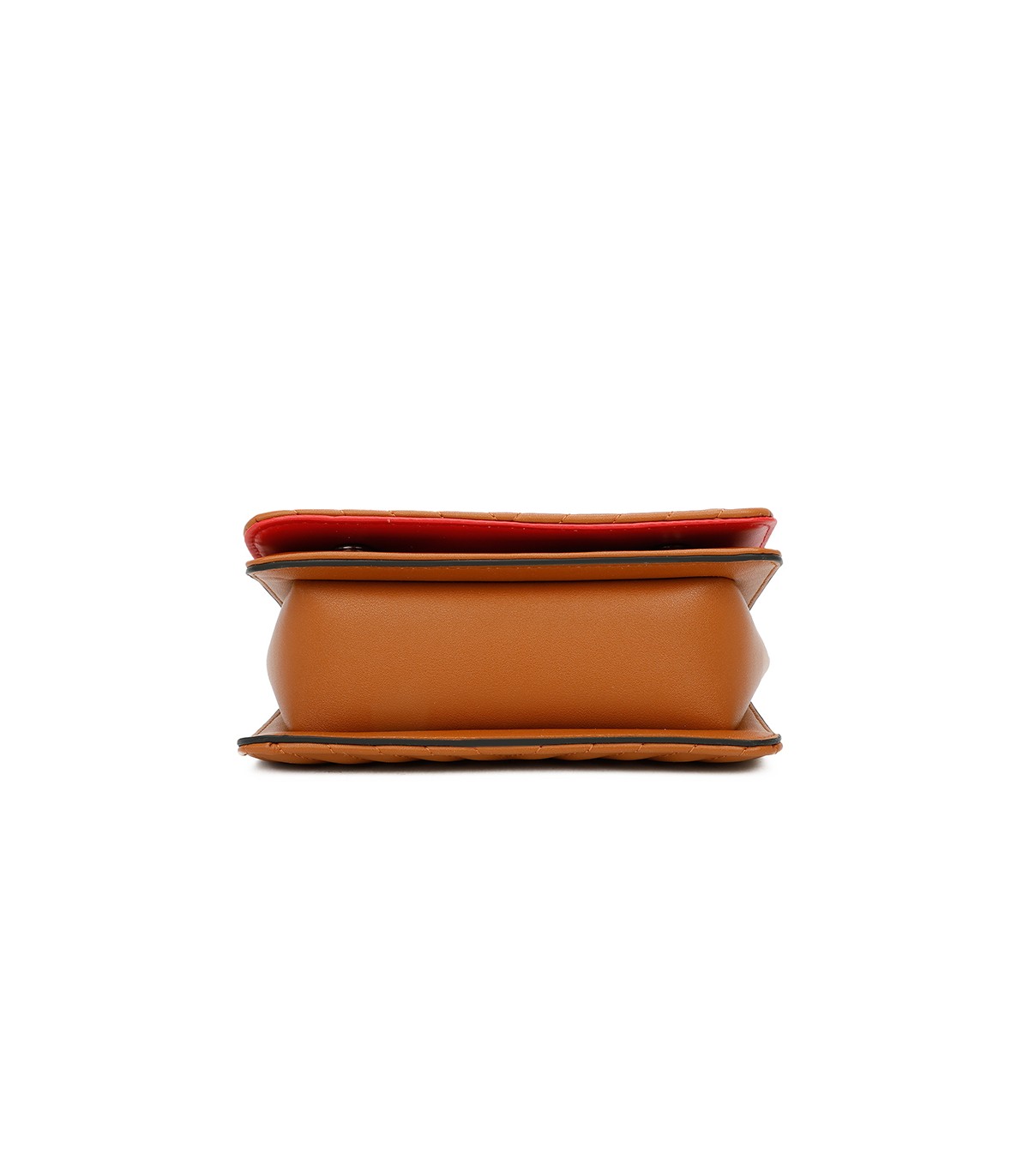 T11463 - Bolso bandolera de solapa con bandolera de cadena negra y refuerzo para el hombro