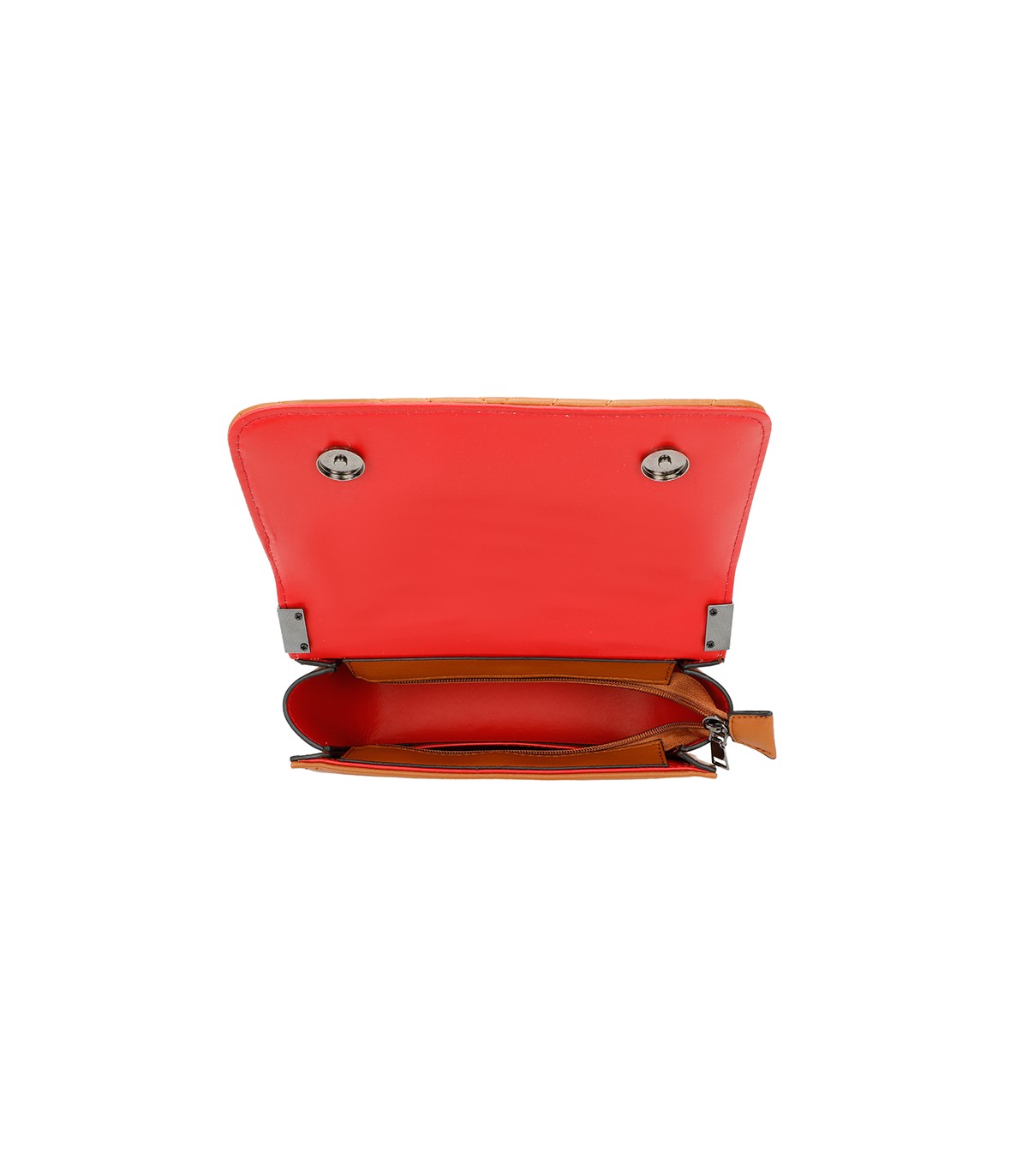 T11463 - Bolso bandolera de solapa con bandolera de cadena negra y refuerzo para el hombro