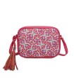 T11400 - Bolso bandolera con patrón de urdimbre de diversos colores