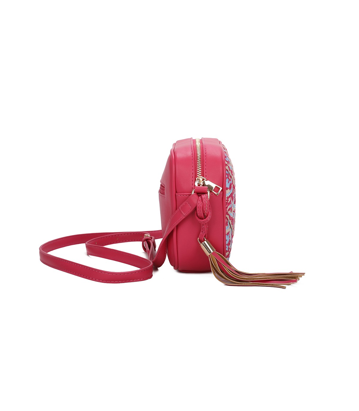 T11400 - Bolso bandolera con patrón de urdimbre de diversos colores