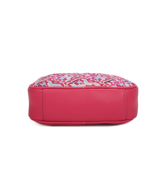 T11400 - Bolso bandolera con patrón de urdimbre de diversos colores