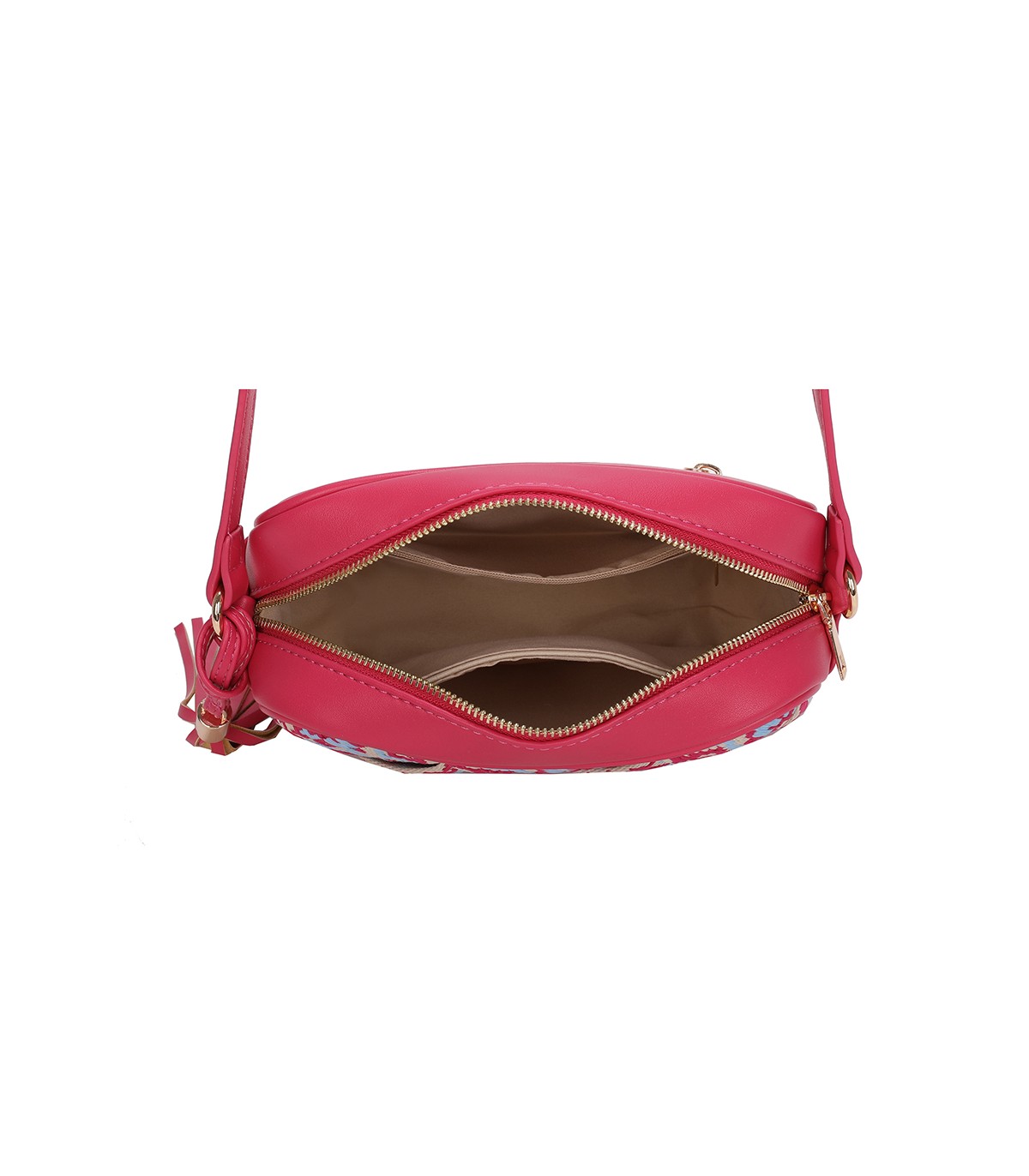 T11400 - Bolso bandolera con patrón de urdimbre de diversos colores