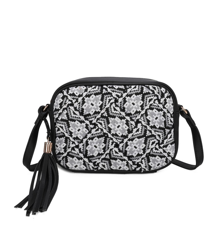 T11400 - Bolso bandolera con patrón de urdimbre de diversos colores