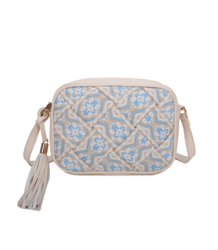 T11400 - Bolso bandolera con patrón de urdimbre de diversos colores