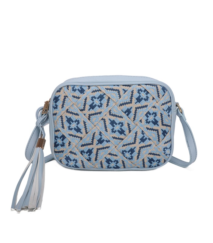 T11400 - Bolso bandolera con patrón de urdimbre de diversos colores