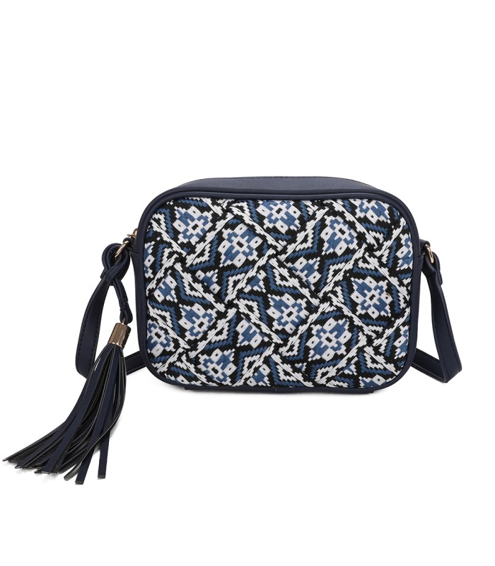 T11400 - Bolso bandolera con patrón de urdimbre de diversos colores