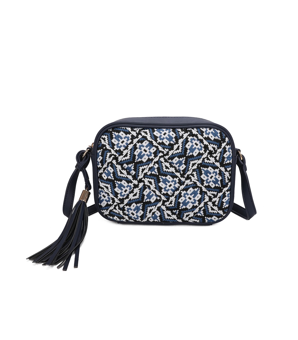 T11400 - Bolso bandolera con patrón de urdimbre de diversos colores