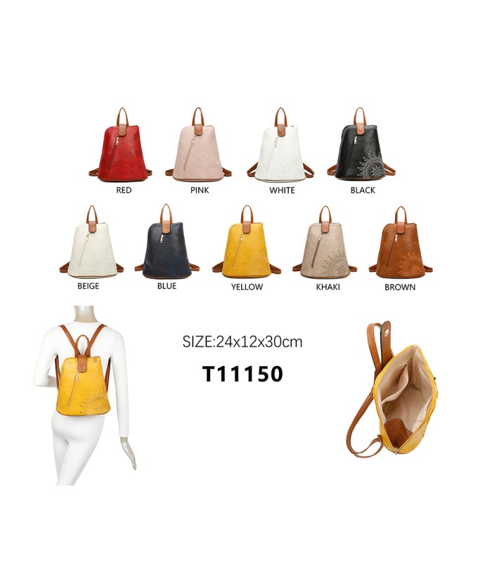 T11150 - Mochila con mandala y cuerpo cónico con bolsillo frontal