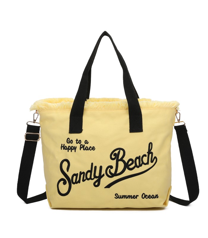 T11413 - Bolso bandolera y de mano para la playa muchos colores con letras bordadas