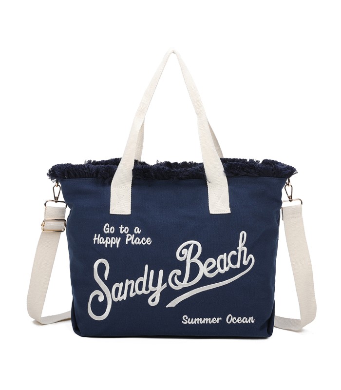 T11413 - Bolso bandolera y de mano para la playa muchos colores con letras bordadas