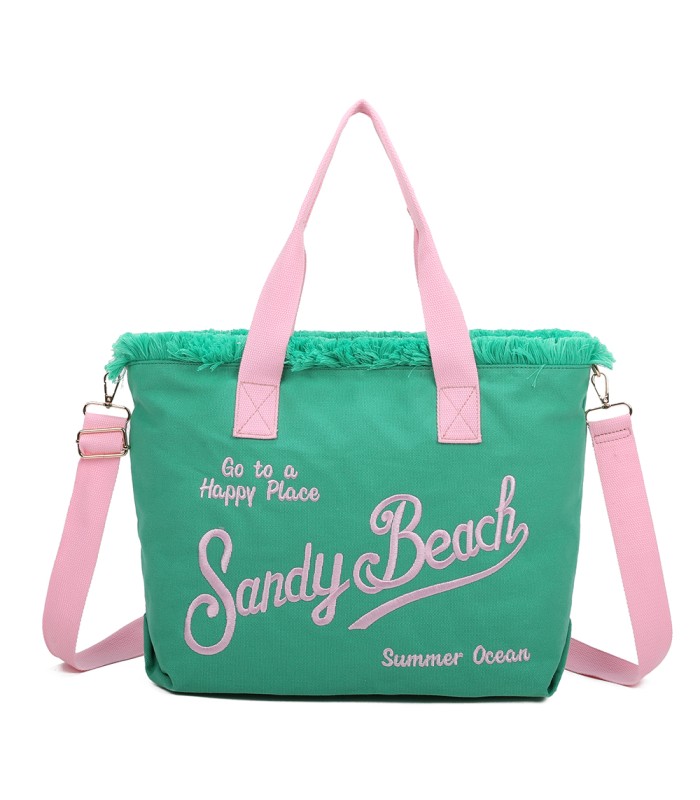 T11413 - Bolso bandolera y de mano para la playa muchos colores con letras bordadas