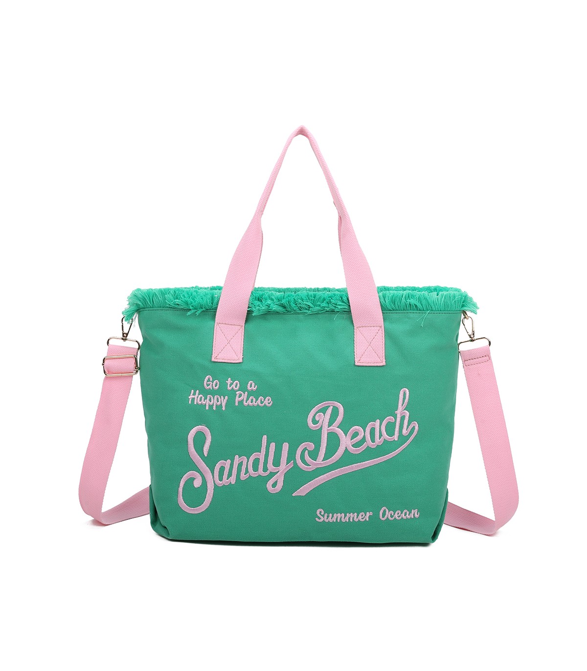 T11413 - Bolso bandolera y de mano para la playa muchos colores con letras bordadas