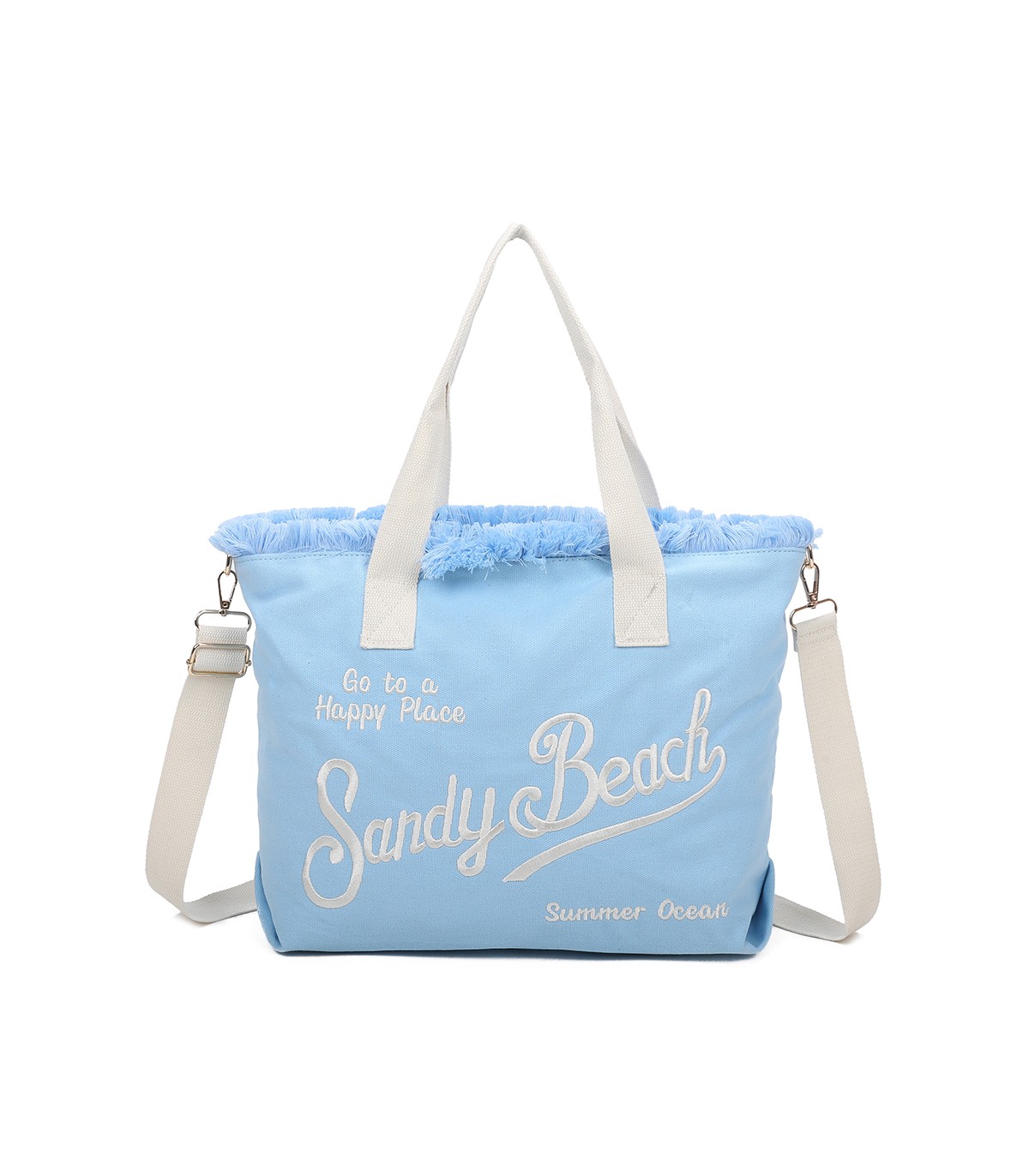 T11413 - Bolso bandolera y de mano para la playa muchos colores con letras bordadas