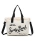 T11413 - Bolso bandolera y de mano para la playa muchos colores con letras bordadas