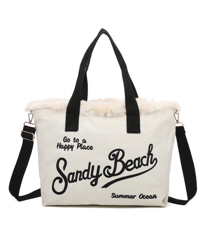 T11413 - Bolso bandolera y de mano para la playa muchos colores con letras bordadas