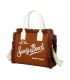 T11411 - Bolso bandolera y de mano para la playa con flecos y con letras bordadas