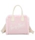 T11411 - Bolso bandolera y de mano para la playa con flecos y con letras bordadas