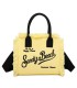 T11411 - Bolso bandolera y de mano para la playa con flecos y con letras bordadas