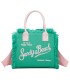 T11411 - Bolso bandolera y de mano para la playa con flecos y con letras bordadas