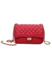 T11487 - Bolso bandolera con cierre de pestillo y asa de cadeneta de colores
