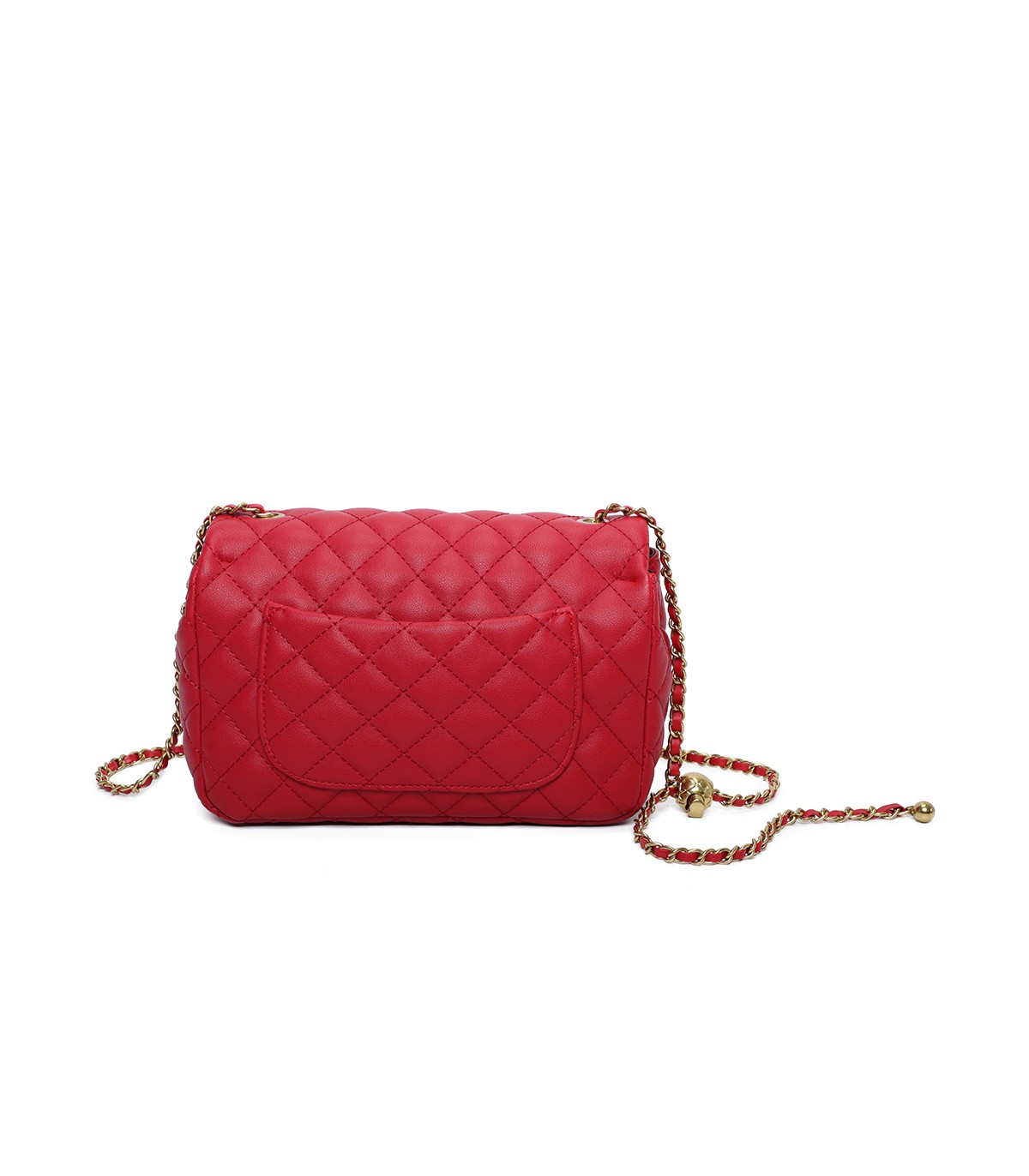 T11487 - Bolso bandolera con cierre de pestillo y asa de cadeneta de colores