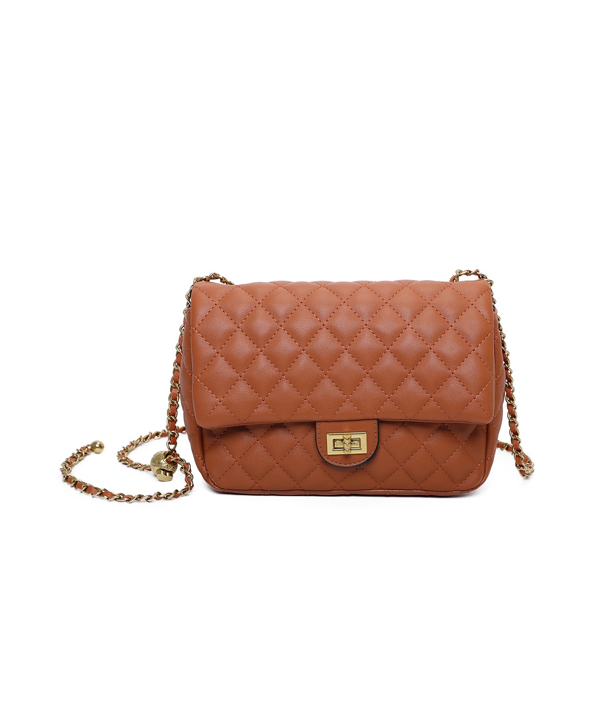 T11487 - Bolso bandolera con cierre de pestillo y asa de cadeneta de colores