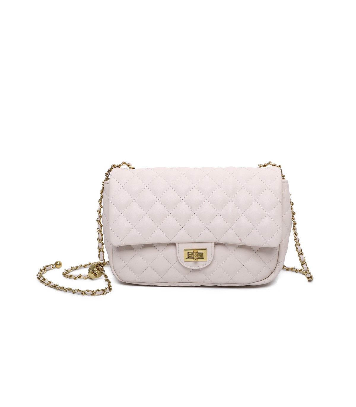 T11487 - Bolso bandolera con cierre de pestillo y asa de cadeneta de colores
