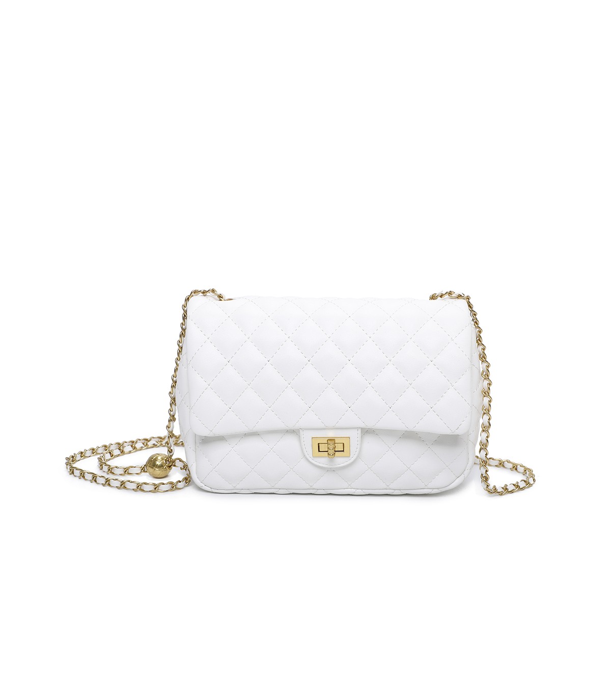 T11487 - Bolso bandolera con cierre de pestillo y asa de cadeneta de colores