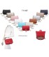 T11487 - Bolso bandolera con cierre de pestillo y asa de cadeneta de colores