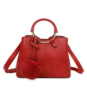 T11128 - Bolso bandolera con asa redonda y pompón