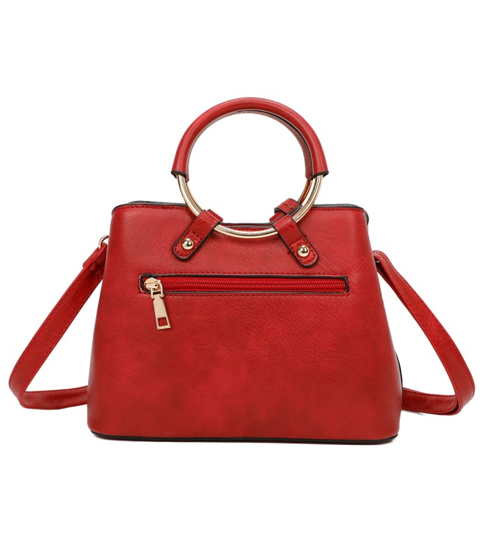 T11128 - Bolso bandolera con asa redonda y pompón