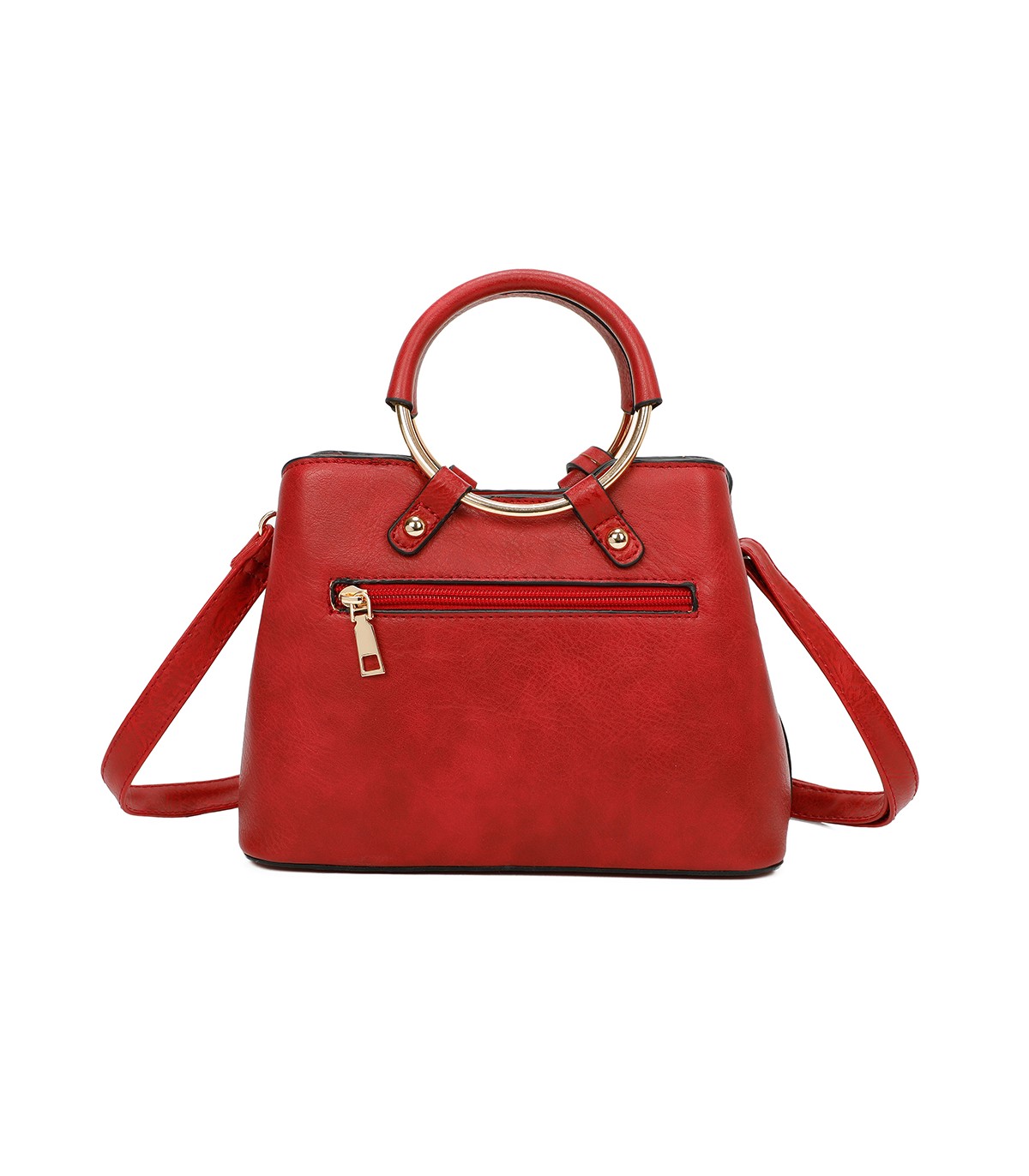 T11128 - Bolso bandolera con asa redonda y pompón