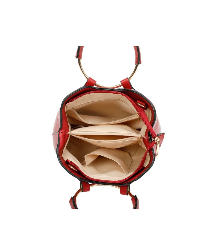 T11128 - Bolso bandolera con asa redonda y pompón