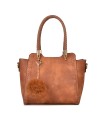 T10488 - Bolso de hombro con  bandolera con pompon a juego