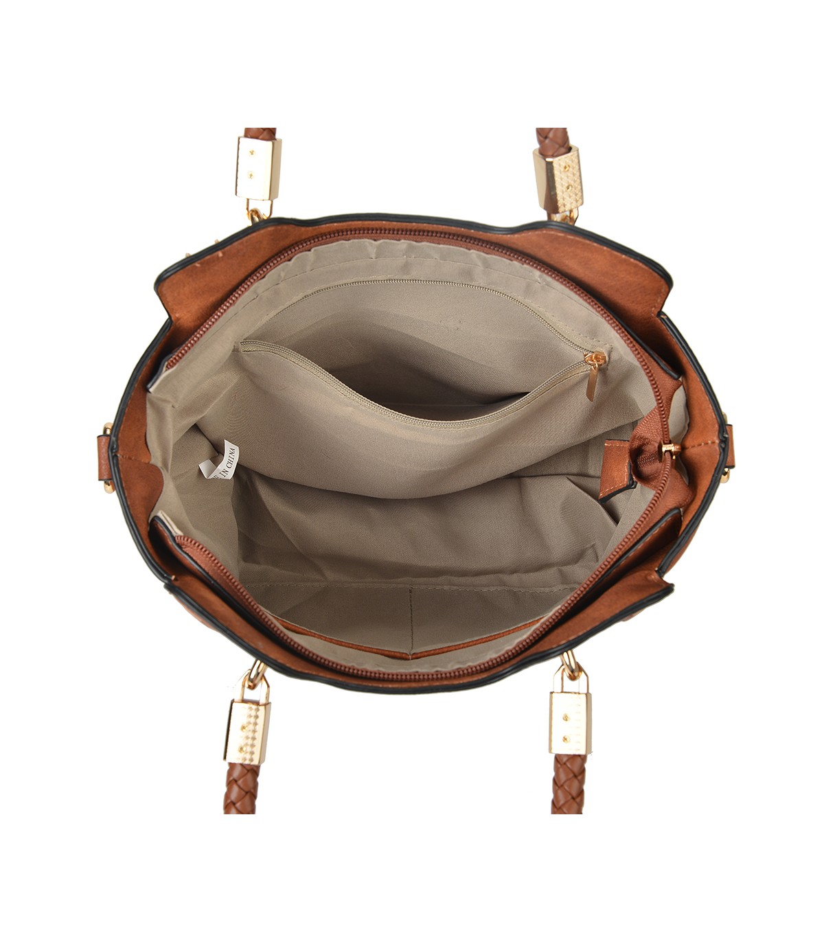 T10488 - Bolso de hombro con  bandolera con pompon a juego