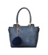 T10488 - Bolso de hombro con  bandolera con pompon a juego