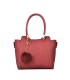 T10488 - Bolso de hombro con  bandolera con pompon a juego