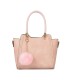 T10488 - Bolso de hombro con  bandolera con pompon a juego
