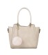 T10488 - Bolso de hombro con  bandolera con pompon a juego