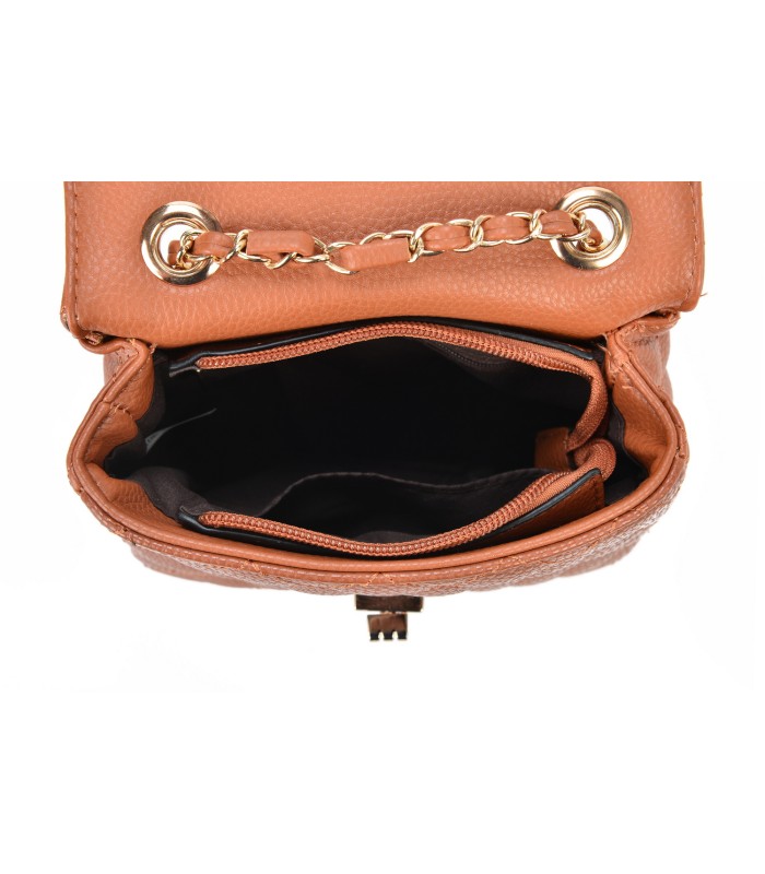 T10303 - Bolso bandolera con cierre de pestillo y textura de cuadros