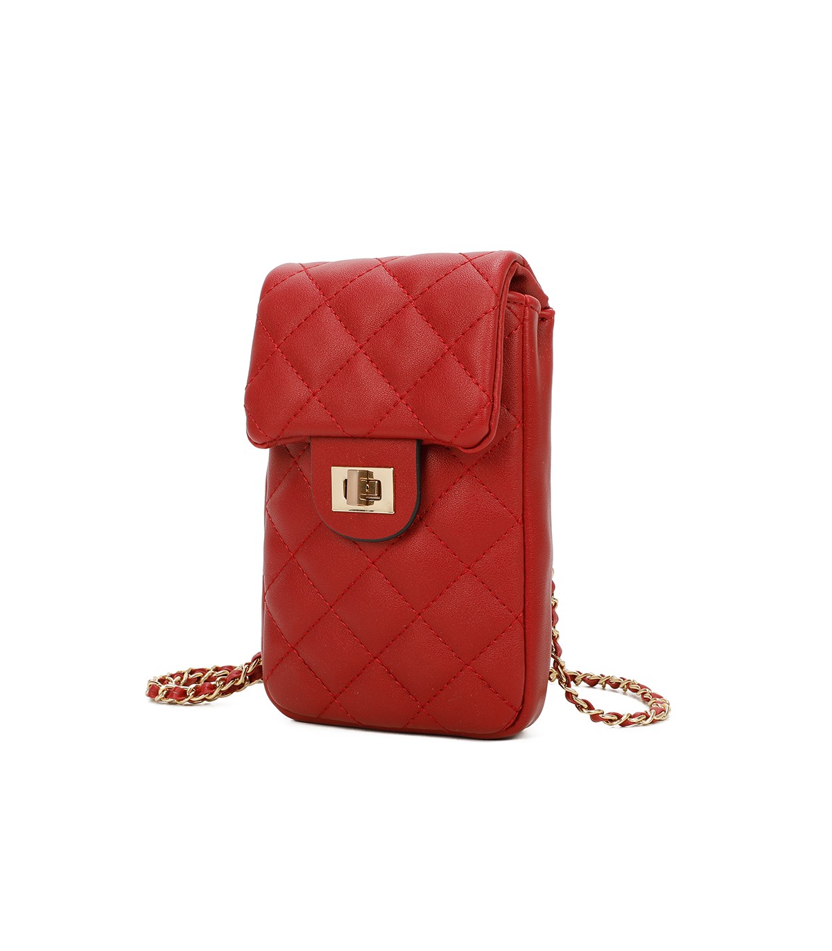 T11327 - Bolso para móvil con cierre de pestillo y bandolera ornamentada