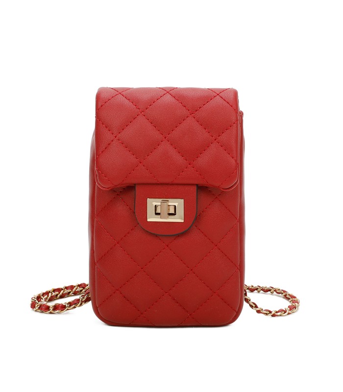 T11327 - Bolso para móvil con cierre de pestillo y bandolera ornamentada