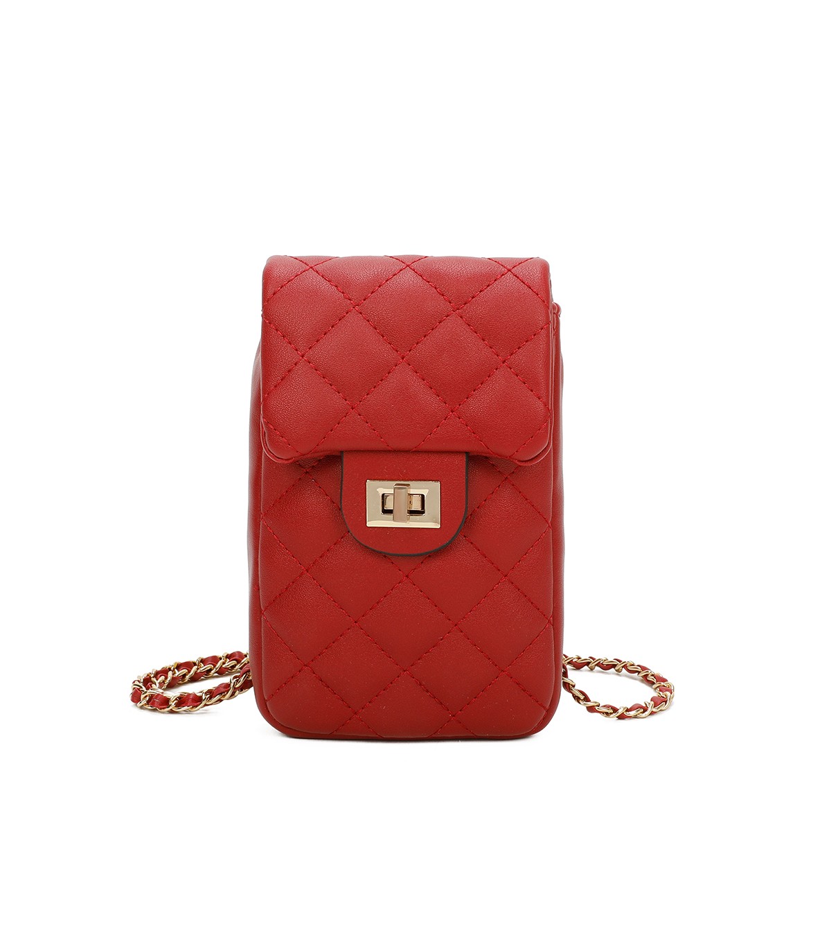 T11327 - Bolso para móvil con cierre de pestillo y bandolera ornamentada