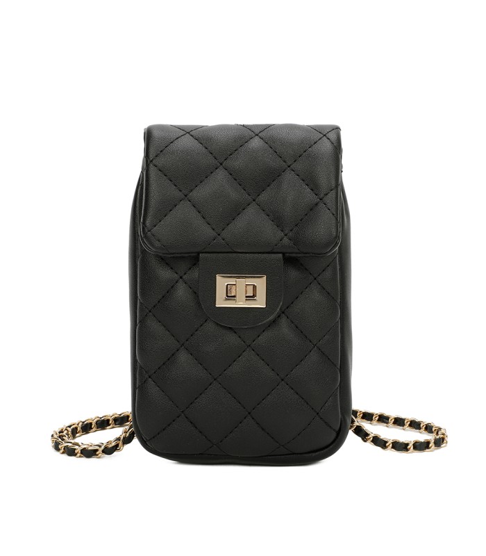 T11327 - Bolso para móvil con cierre de pestillo y bandolera ornamentada